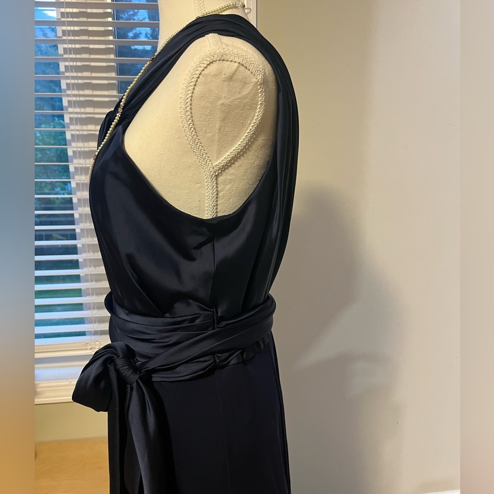 [12]Vera Wang Blue Bride Gown Wedding Party Dress with a Train Satin - Picture 5 of 8